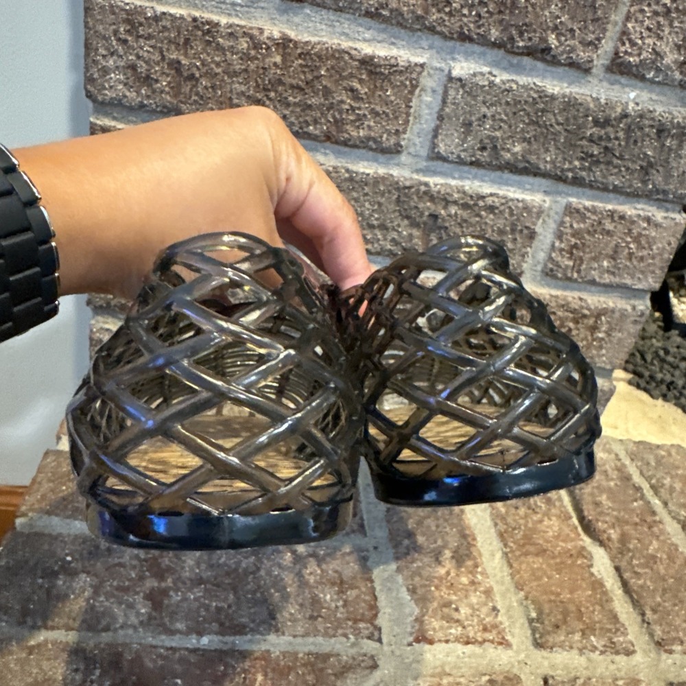 MIA Womens Darleene Jelly Mesh Slip On Flat Open Grid Rubber Shoes Gray Sz 10 - Picture 9 of 15
